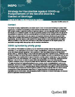 Strategy for Vaccination Against COVID-19: Postponement of the Second Dose in a Context of Shortage