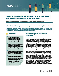 COVID-19 – Pandémie et insécurité alimentaire : évolution du 2 avril 2020 au 26 avril 2021